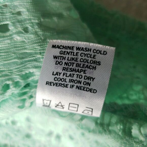 Y2K Vanity Essentials Women's Size M Mint Full Lace Tank Top No lining 90's - Picture 10 of 11